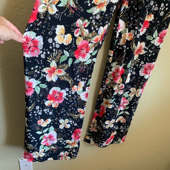 NWT ZARA WOMAN Floral Wide Straight Leg Pants - Picture 5 of 8